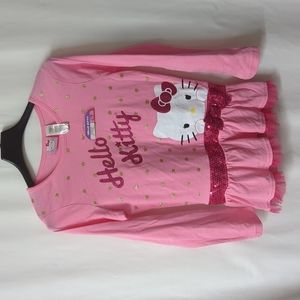 Girls size L(10-12) Hello Kitty ballerina pink top with bottom ruffle